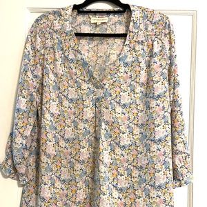 Cynthia Rowley Silky Floral Blouse size M